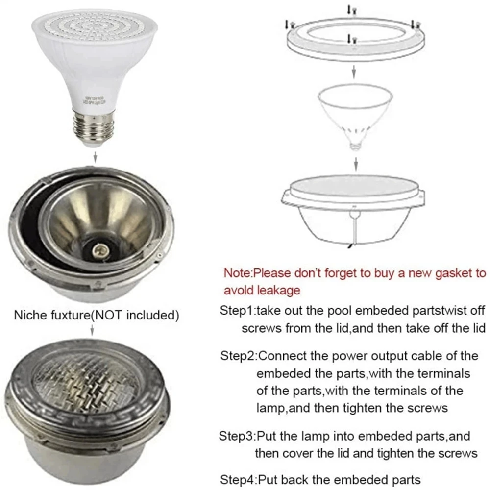 LED Swimming Pool Light E27 E2 - Xy Spa & Wellness George Town recension och pris